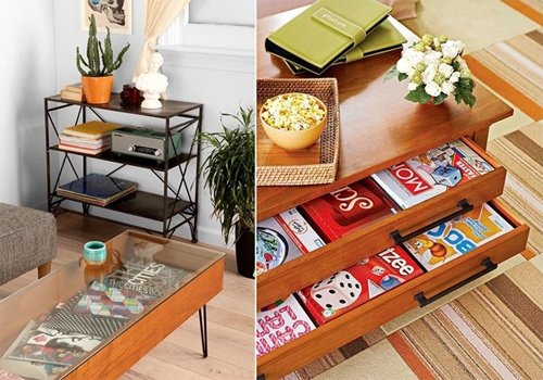 TRANG TRÍ ĐỒ ĐẠC TRONG PHÒNG KHÁCH ĐỘC ĐÁO 1 Bàn có ngăn là lựa chọn không hề tồi