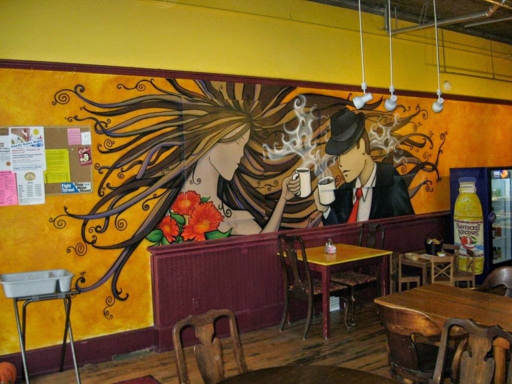 Vẽ trang trí tường quán coffe