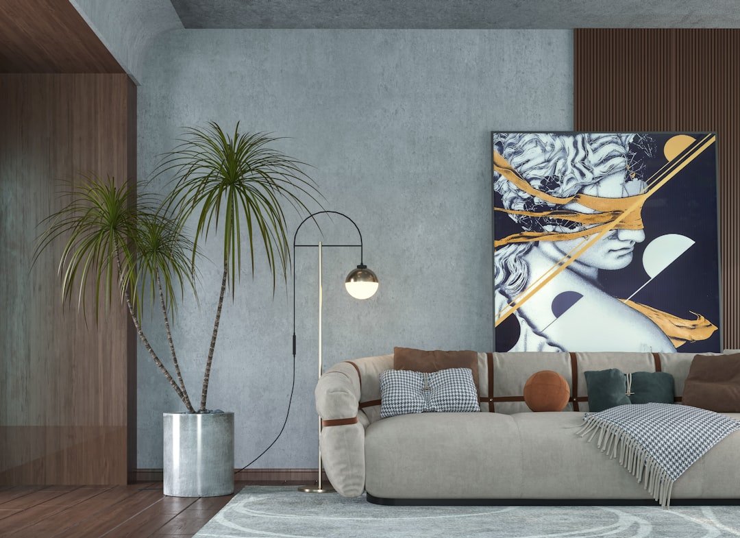 Decor sắt treo phía trên sofa giúp bố cục phòng khách rõ điểm nhấn hơn