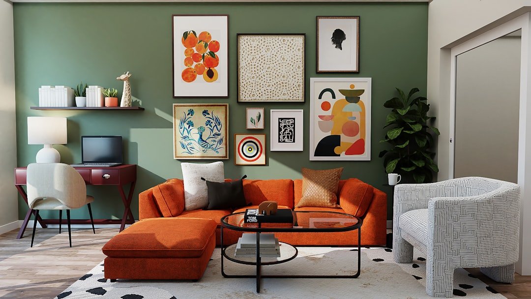 Tranh, đèn và vài món decor nhỏ giúp màu tường trở nên có chiều sâu và có gu hơn