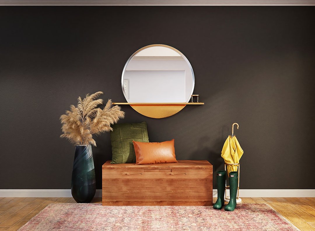 Góc phòng khách được đặt thử đồ decor trong không gian thật