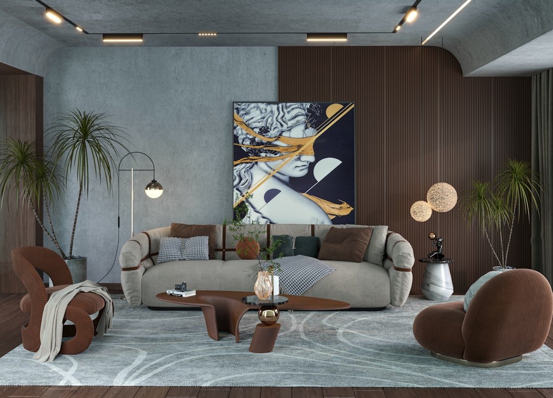 tranh treo tường cùng ghế sofa